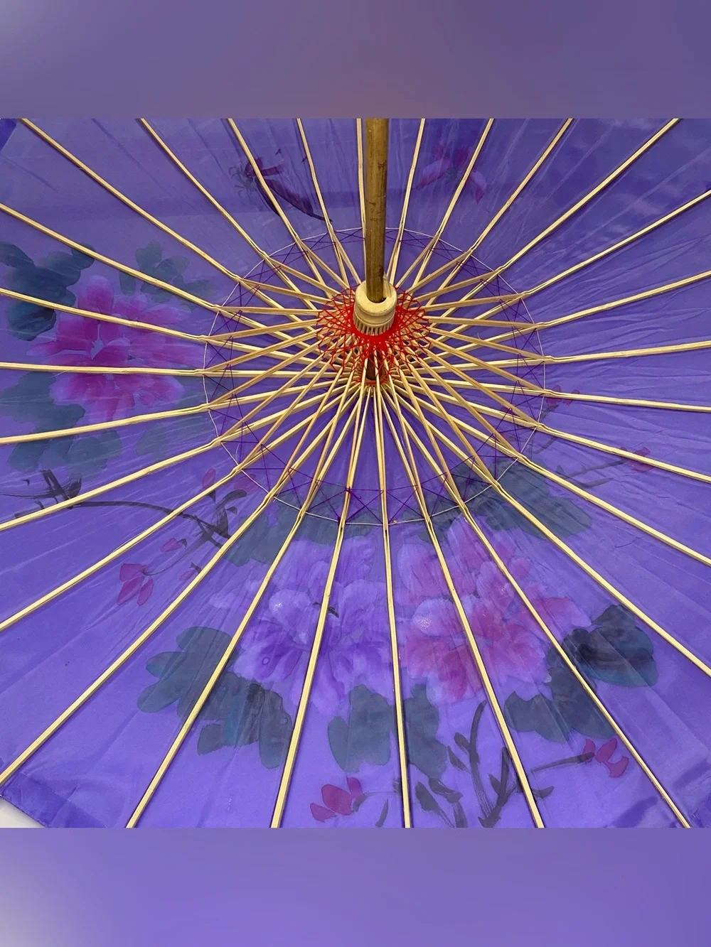 Disney World EPCOT China Pavilion Purple Parasol Umbrella – 33”